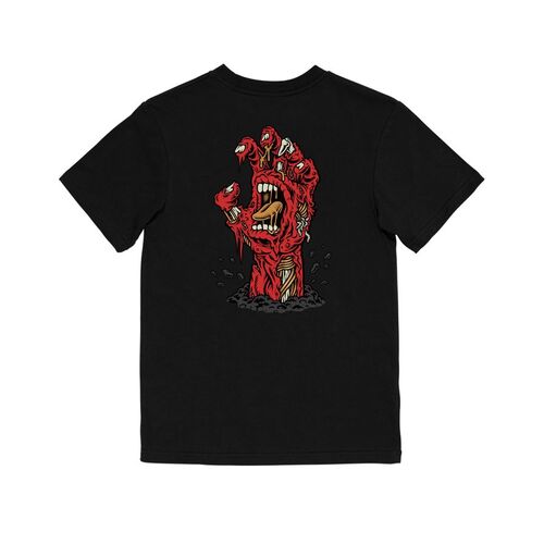 Santa Cruz Youth Tee Walking Hand Black Glow In The Dark [Size: 10]