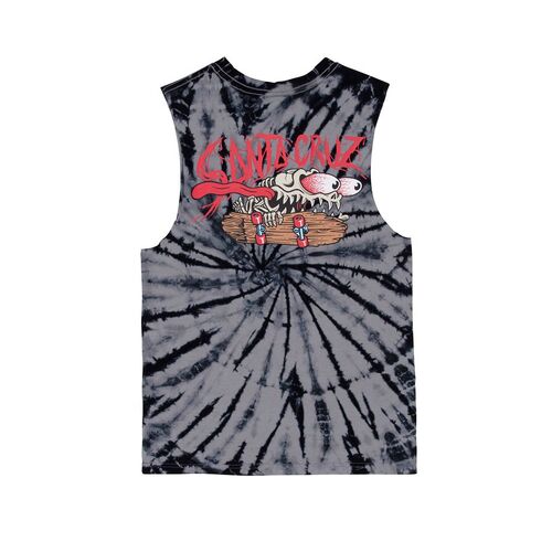 Santa Cruz Youth Muscle Bone Slasher Black Tie Dye [Size: 8]