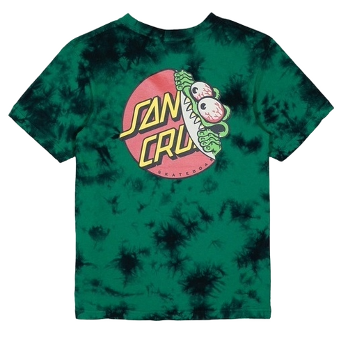Santa Cruz Youth Tee Beware Dot Green Tie Die [Size: Youth 8]