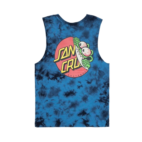 Santa Cruz Youth Muscle Beware Dot Blue Tie Dye [Size: Youth 8]