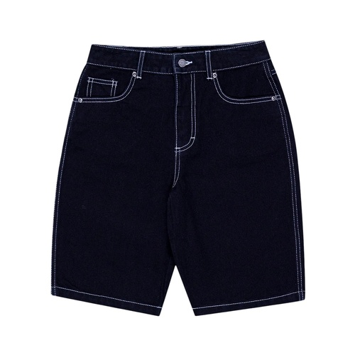 Santa Cruz Youth Shorts Global Flame Strip Fixed Waist Baggy Black [Size: Youth 8] [Colour: Black]