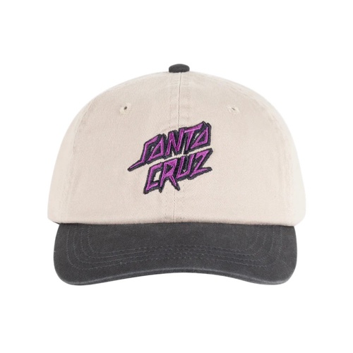 Santa Cruz Youth Hat Scratched Stack Dad Cap Natural Brown/Black