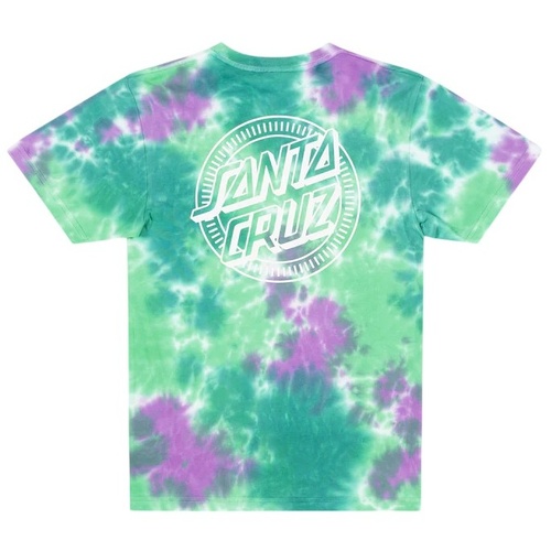 Santa Cruz Youth Tee Industrial Dot Mono Light Green Tie Dye [Size: Youth 12] [Colour: Green]