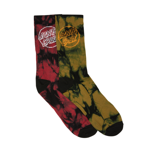 Santa Cruz Socks Dye Dot 2pk Olive/Burgandy US 7-11