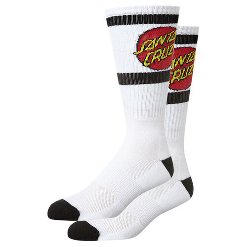 Santa Cruz Socks Tall Strip 2pk White/Black US 7-11