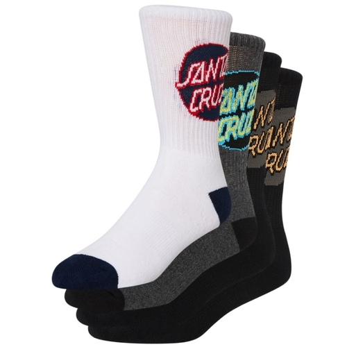 Santa Cruz Youth Socks Pop Dot 4pk Black/White/Grey