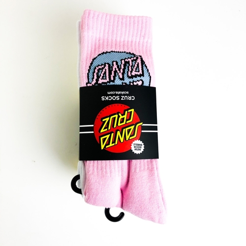 Santa Cruz Socks Youth/Womens Pop Dot Pastel Pink/White/Yellow US 5-9