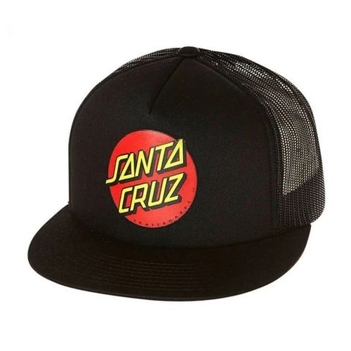 Santa Cruz Youth Hat Classic Dot Trucker Black/Black/Red
