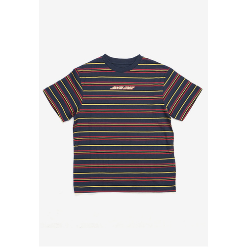 Santa Cruz Youth Tee Melting Stripe Navy [Size: Youth 10/Small]