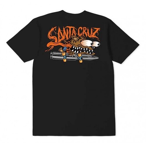 Santa Cruz Youth Tee Wolf Slasher Black [Size: Youth 10/Small]