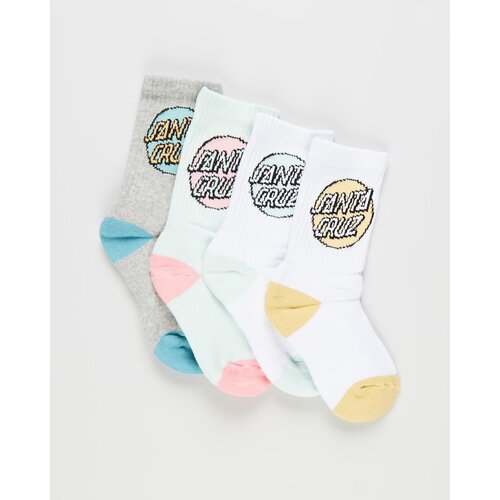 Santa Cruz Youth Socks Pop Dot 4pk US 13K-3 Grey/White/Pink