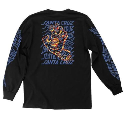 Santa Cruz L/S Tee Vortex Hand Black [Size: Mens Small]