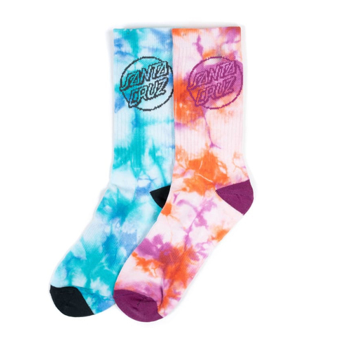 Santa Cruz Socks Dye Dot 2pk Blue/Orange US 7-11