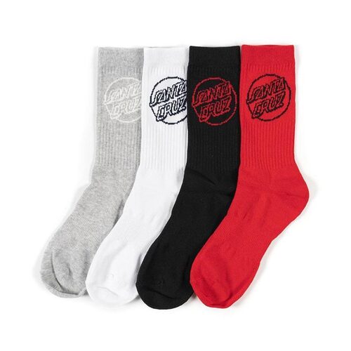Santa Cruz Socks 4pk Pop Mono Black/Grey/White/Red 7-11