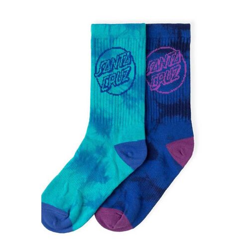 Santa Cruz Socks 2pk Dye Dot Blue/Purple