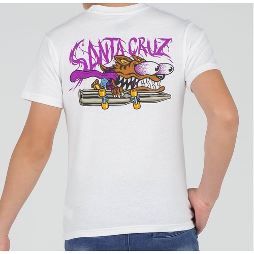 Santa Cruz Youth Tee Wolf Slasher White