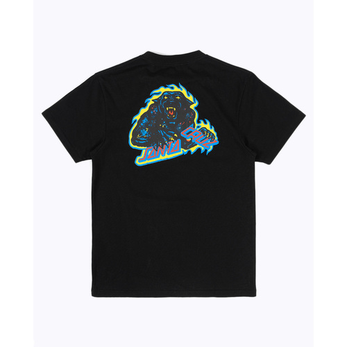 Santa Cruz Youth Tee Cosmic Cat Stripe Black [Size: Youth 8/XSmall]