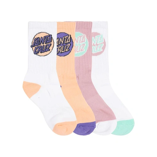 Santa Cruz Youth Socks Other Dot Crew 4pk Pink/White/Orange US 2-8