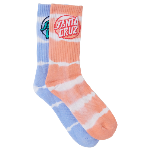 Santa Cruz Youth Socks TTE Dot Vintage Blue Tie Dye 2pk US 2-8