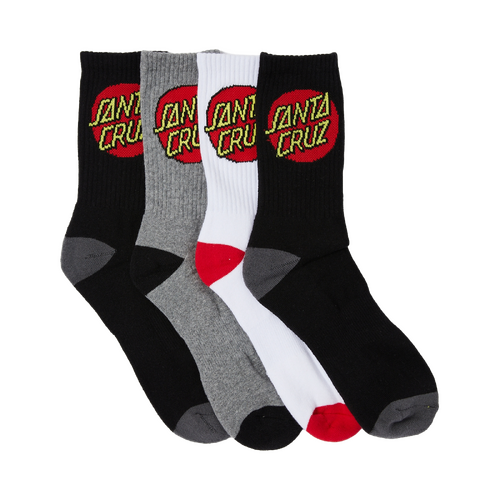Santa Cruz Socks Classic Dot 4pk Black/White/Grey US 7-11