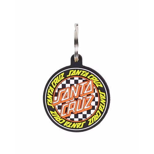 Santa Cruz Keyring Outer Ringed Rubber Check Black