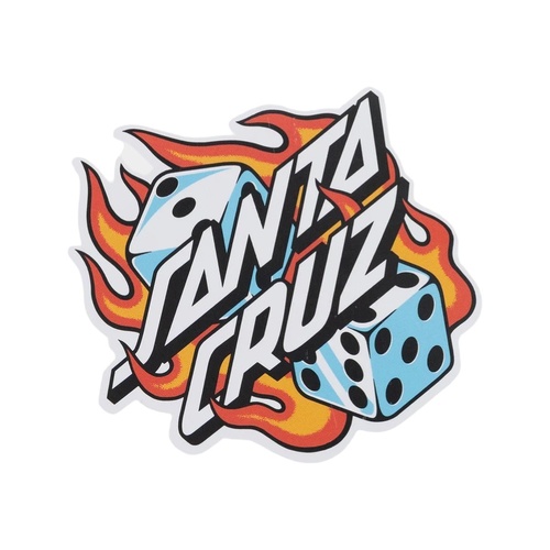 Santa Cruz Sticker Flaming Dice Dot Matte