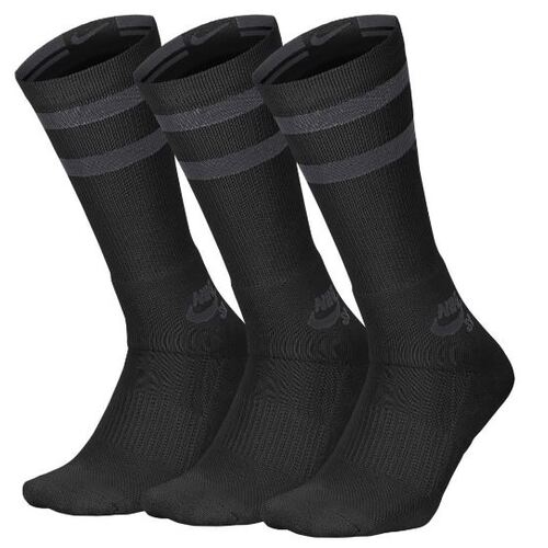 Nike SB Youth Socks Crew 3pk Black/Grey US 3-5