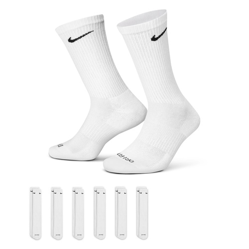 Nike Socks Crew Everyday Plus 6pk White [Size: Mens Medium] [Colour: White]