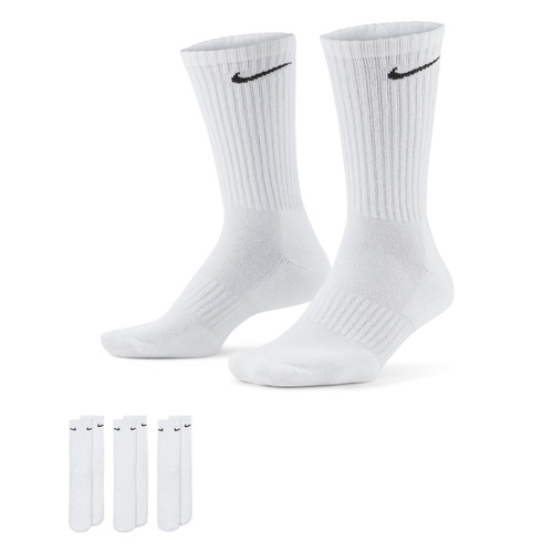 Nike Socks Crew Everyday Cush 3pk White [Size: Youth] [Colour: White]