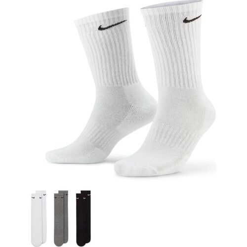 Nike Socks Crew 3pk Everyday Cush Grey/White/Black US 3-5