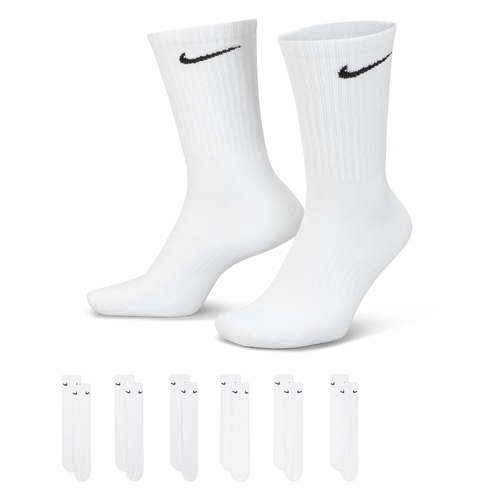 Nike Socks Crew Everyday Cush 6pk White [Size: Mens Large] [Colour: White]