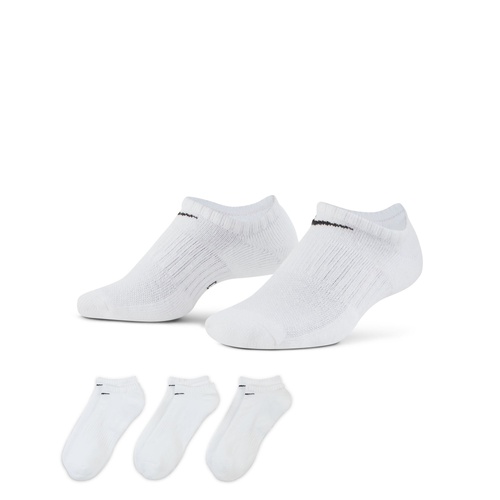 Nike Socks No Show Everyday Cush 3pk White/Black [Size: Youth] [Colour: White]