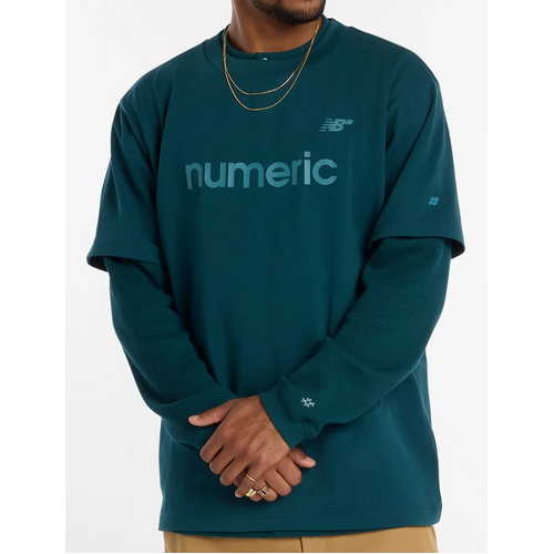 New Balance NB Numeric Tee Text Logo Medusa Green [Size: Mens Large] [Colour: Green]