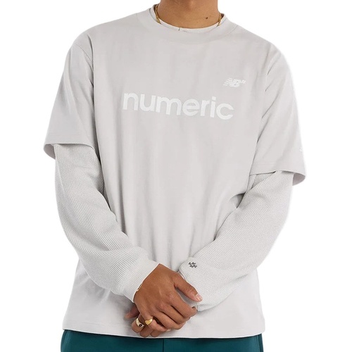 New Balance NB Numeric Tee Text Logo Gym Grey Matte [Size: Mens Small] [Colour: Grey]