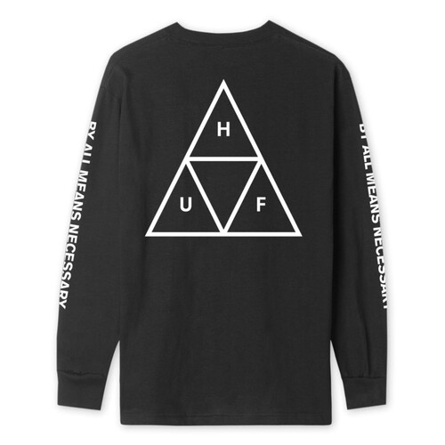 Huf Tee L/S Essentials TT Black [Size: Mens Large]