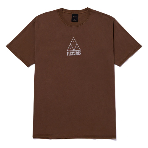 Huf Tee X Pleasures Dyed Brown [Size: Mens Medium]