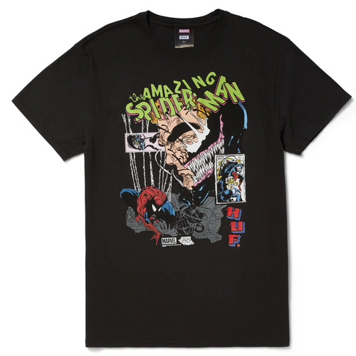 Huf Tee Marvel Brock Washed Black [Size: Mens Medium]