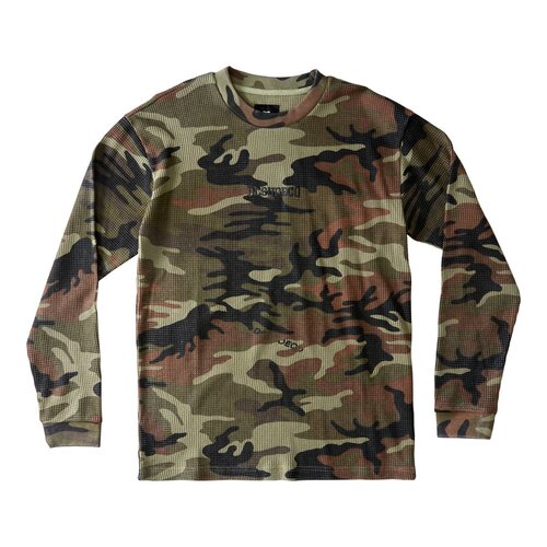 DC Tee L/S Waffle Knit Woodland Camo [Size: Mens Medium]