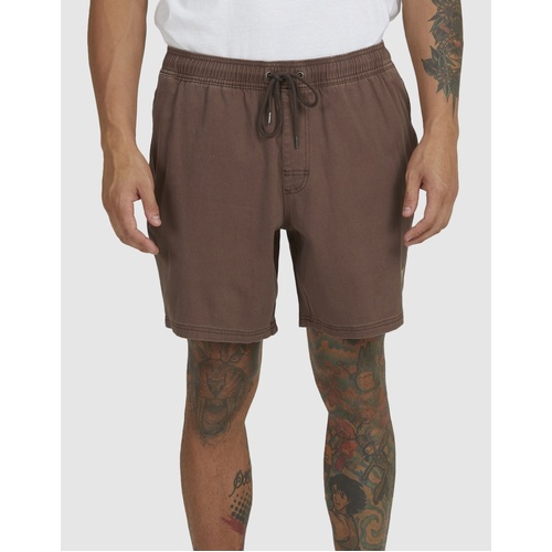 RVCA Shorts Elastic Escape Coffee [Size: Mens Medium]