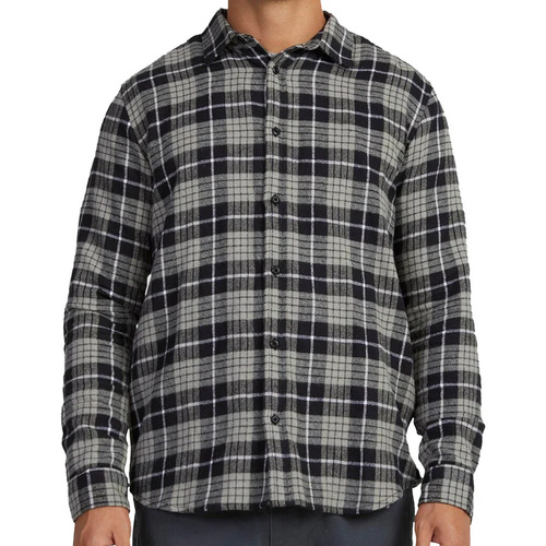 RVCA Shirt Treets Flannel Black/Grey [Size: Mens Small]