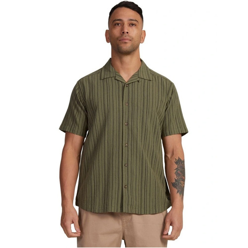 RVCA Shirt Beat Stripe Agave [Size: Mens XX Large]