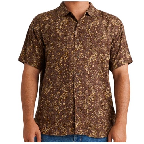 RVCA Shirt SS Atlas II Plum [Size: Mens Large] [Colour: Purple]