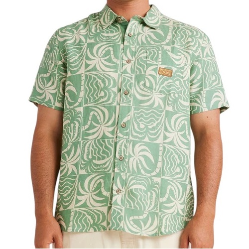 RVCA Shirt Exotica Granite Green [Size: Mens Large] [Colour: Green]