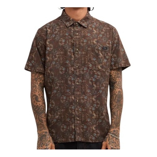RVCA Shirt Atlantic Brown [Size: Mens Medium] [Colour: Brown]