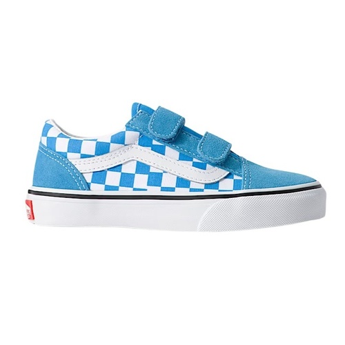 Vans Youth Old Skool Velcro Checkerboard Bright Azure [Size: US 11K] [Colour: Blue]