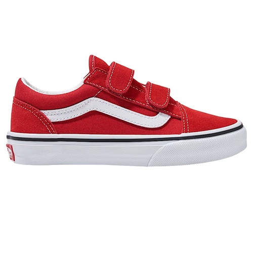 Vans Youth Old Skool Velcro Racing Red/True White [Size: US 11K] [Colour: Red]