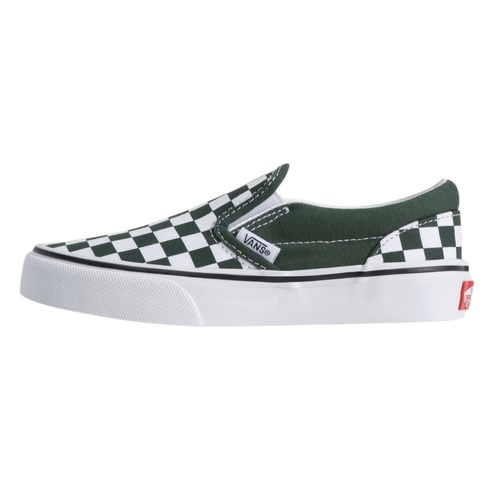 Vans Youth Slip-On Classic Color Theory Checkerboard Oil Green [Size: US 1] [Colour: Green]