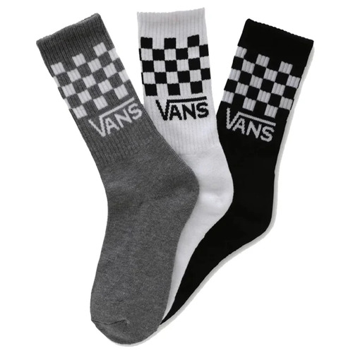 Vans Youth Socks Drop V Crew 3pk Check White/Black/Grey US 1-6