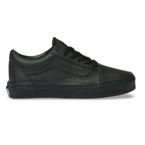 Vans Youth Old Skool Leather Black/Black [Size: US 13K]