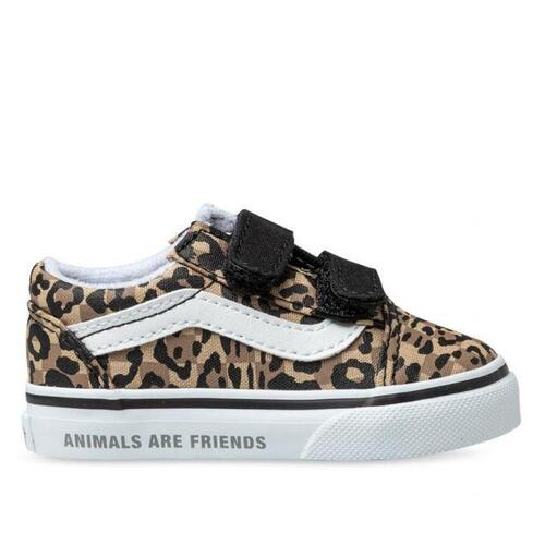 Vans Youth Old Skool Velcro Animal Check Leopard/Black Kids [Size: US 6K]